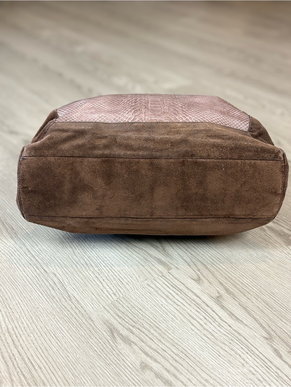 Coach Taupe and Brown Embossed Leather Tote - Picture 6 of 10